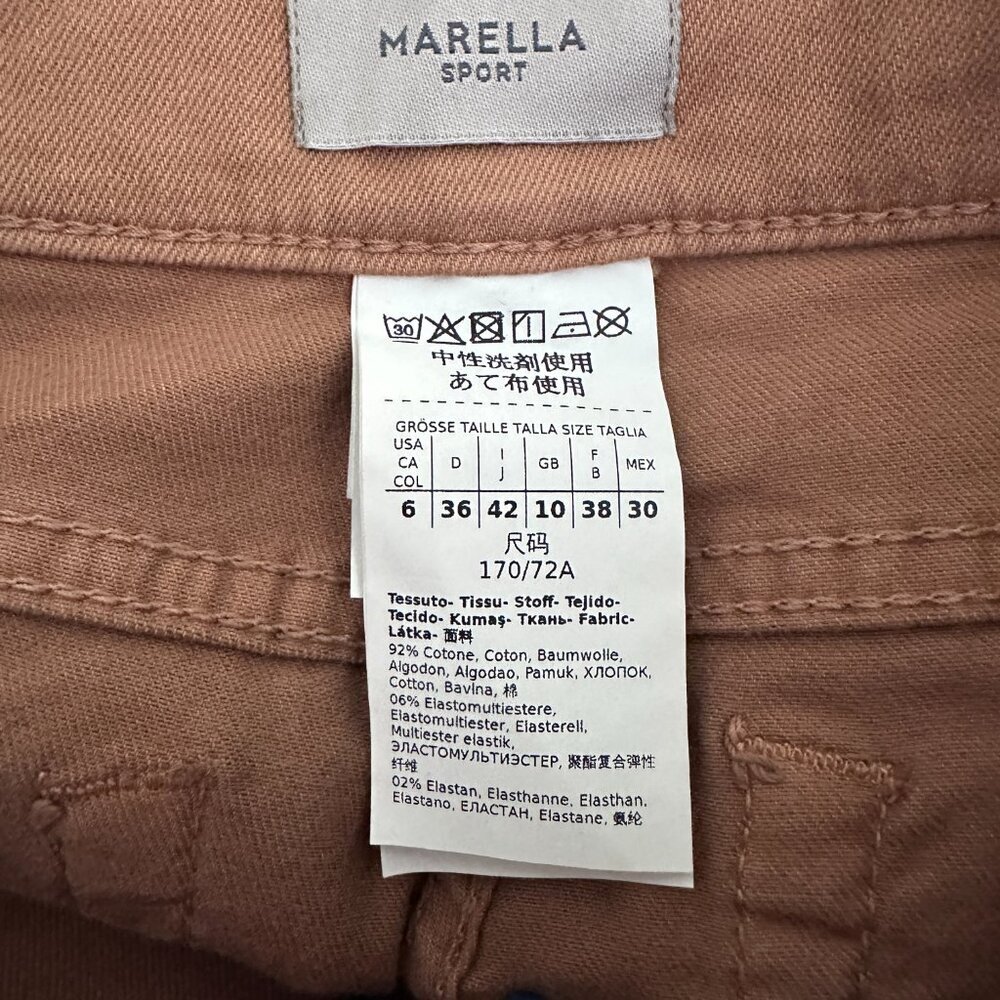 NWT Marella Sport High Rise Flare Crop Jeans Brown 6 #1224 - Picture 5 of 8